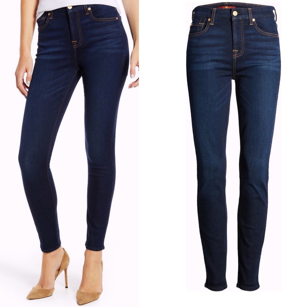 7 For All Mankind Women's Skinny Jeans - Dark Indigo